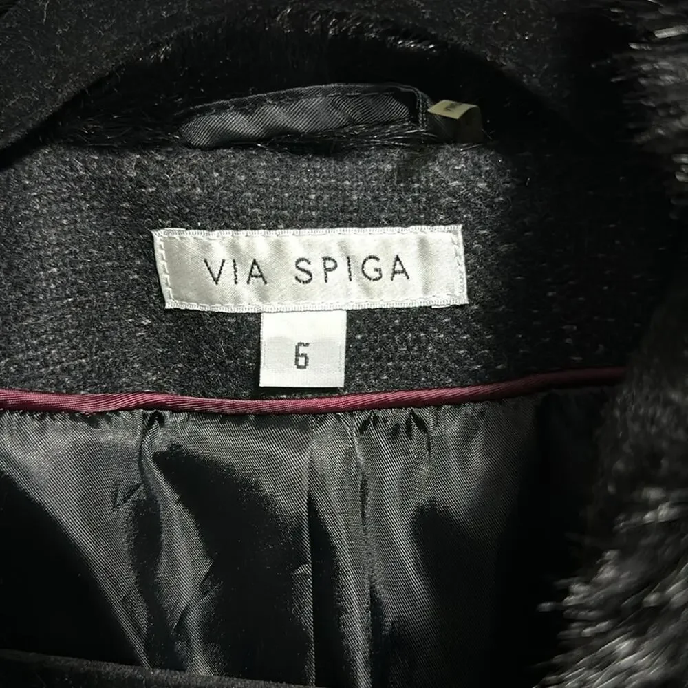 Gorgeous Mixed Media Via Spiga Coat Size 6 - Picture 3 of 8